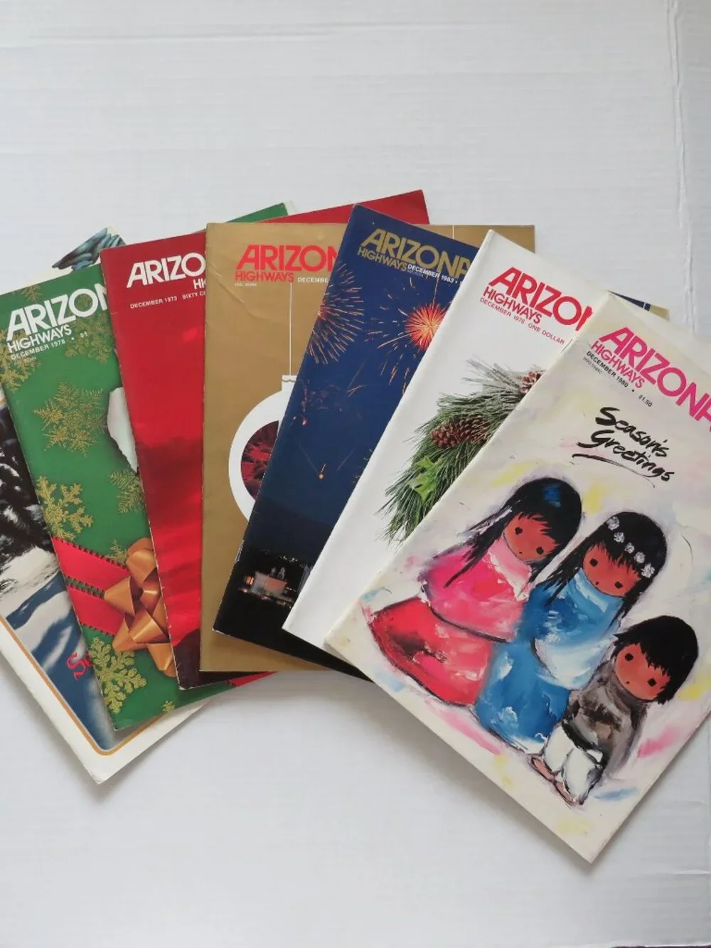 Arizona Highways Vintage Magazines Season’s Greetings 7 issues 1973-1983